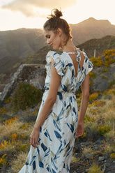 Birdy midi-jurk met ruches